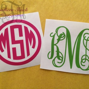 Monogram Vinyl Decal Sticker - Bridesmaid Gift - Monogrammed Car Decal - Yeti Tumbler Vinyl Decal -Laptop/iPad Decal -Monogram Decal Sticker