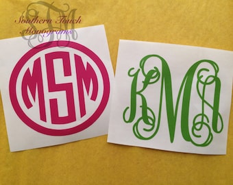 Monogram Vinyl Decal Sticker - Bridesmaid Gift - Monogrammed Car Decal - Yeti Tumbler Vinyl Decal -Laptop/iPad Decal -Monogram Decal Sticker