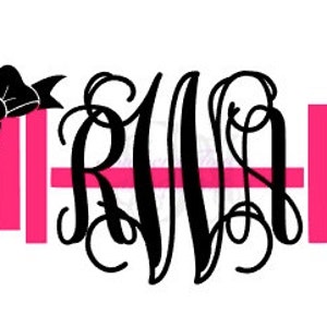 Monogram Barbell with Bow Decal Sticker - Monogrammed Car Vinyl Decal - Yeti Tumbler Decal - Laptop/iPad/Tablet Decal - Monogrammed Gifts
