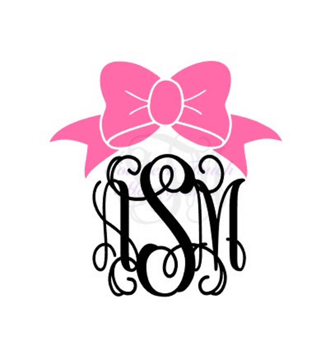Monogram Bow Decal Sticker Monogrammed Gifts Monogrammed Car Decal Yeti