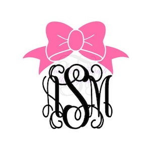 Monogram Bow Decal Sticker - Monogrammed Gifts - Monogrammed Car Decal - Yeti Tumbler Vinyl Decal - Laptop/iPad Decal - Monogrammed Sticker