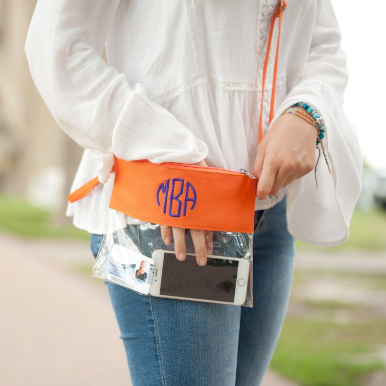 Monogrammed Game Day Clear Purse Monogrammed Clear Crossbody Etsy