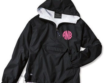 Monogrammed Pullover Rain Jacket - Charles River - Bridesmaid Gift - Monogrammed Outerwear - Hooded Rain Jacket Pullover - Monogrammed Gifts