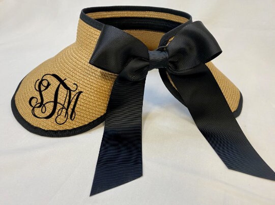 Monogrammed Bow Straw Visor Bridesmaid Gift Ideas Bachelorette Party