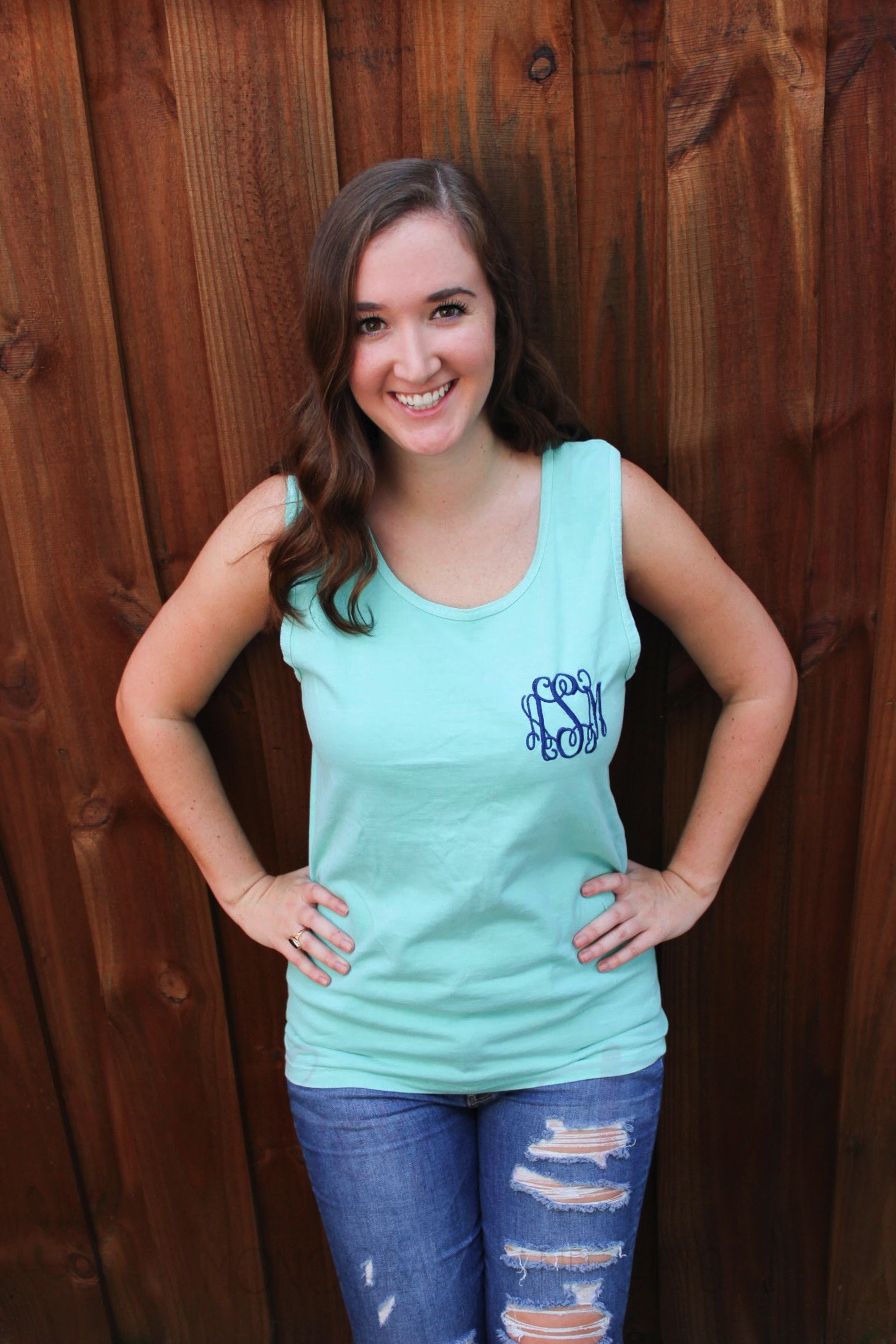 Super cute comfort colors monogram tank