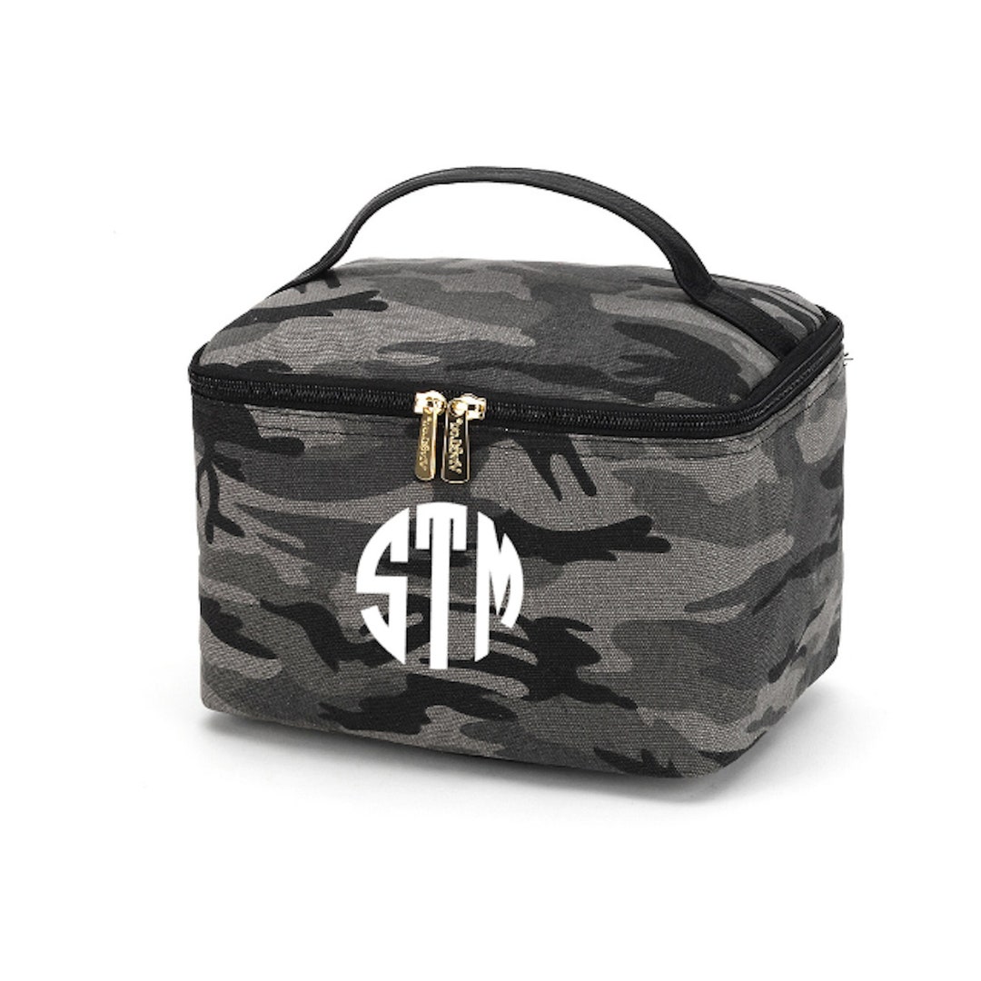 Monogrammed Black Camo Cosmetic Bag Graduation Gift Bridesmaid Gift Birthday Gift Monogram