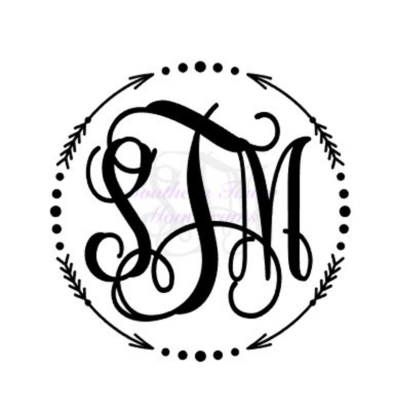 Download Monogram Arrow Border Vinyl Decal Sticker Monogrammed Car | Etsy