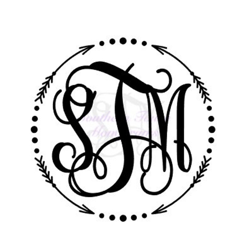 Download Monogram Arrow Border Vinyl Decal Sticker Monogrammed Car ...