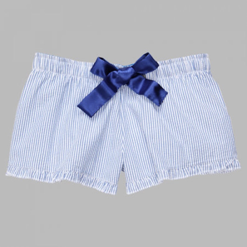 Monogrammed Seersucker Pajama Shorts Bridesmaid Gift | Etsy