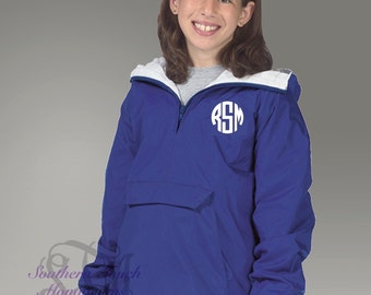 Monogrammed Youth Pullover Rain Jacket - Monogrammed Youth Outerwear - Monogrammed Gifts - Charles River Rain Jacket - Youth Rain Jacket