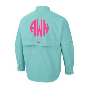 Monogrammed Men&#39;s Columbia PFG Fishing Shirt - Bridesmaid Gift - Bachelorette Party - Swimsuit Cover Up - Monogrammed Gifts - Monogram Shirt
