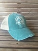 Monogrammed Distressed Trucker Hat - Monogrammed Baseball Cap - Bridesmaid Gift Ideas - Personalized Hat - Bachelorette Party - Monogram Hat 