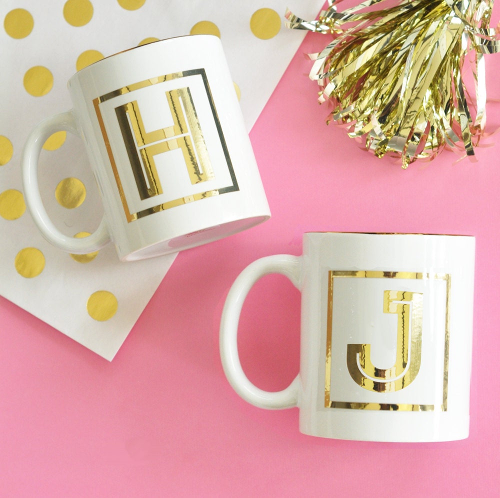 monogramed gold single initial