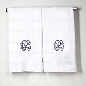 Monogrammed Cotton Towel Set: Personalized Bath & Hand Towels