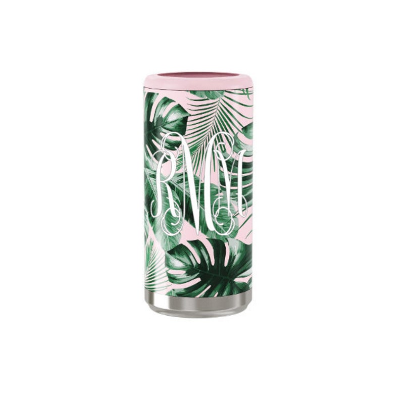 Monogrammed Pattern Skinny Can Cooler - Thumbnail 3