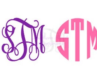 Monogrammed 2 Inch Decal Sticker - Monogrammed Gifts - Small Decal Sticker - Laptop/iPad/Tablet Vinyl Monogram Decal -Tumbler Monogram Decal