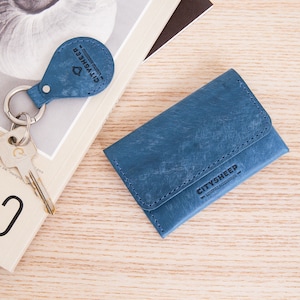 Cartera pequeña de diseñador, cartera delgada para damas, cartera elegante y compacta para hombres, cartera de cuero de primera calidad, cartera minimalista de cuero de grano completo