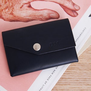 Small wallet for ladies. Fits up to 12 business cards, coins and few folded bills. Bright colors, modern design. Designer mini Wallet. Front pocket, travel wallet.