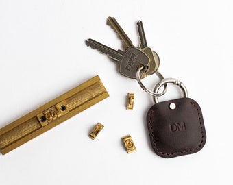 Leren AirTag-hoesje, gepersonaliseerd AirTag-hoesje, AirTag-houder, AirTag-sleutelhanger, AirTag-sleutelhanger, Italiaans plantaardig gelooid/ Crazy Horse-leer