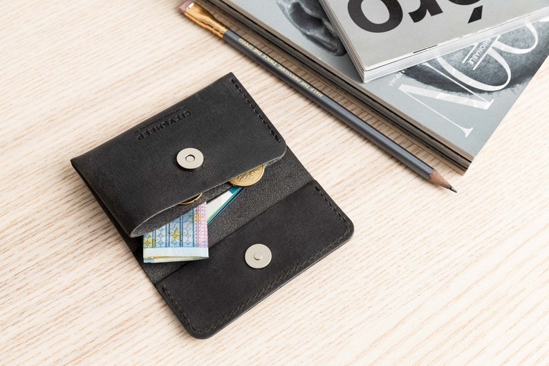 Minimalist wallet, card holder, minimal coin wallet, coin purse, small leather wallet, slim wallet, men wallet, wallet men, customised gift image 1