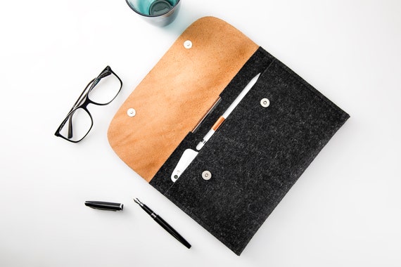 iPad Pro 10.5" case/ Air 10.9"/ iPad 10.2"/ iPad Pro 11"/ 9.7" case iPad keyboard case apple pencil case Leather iPad case Tablet case felt