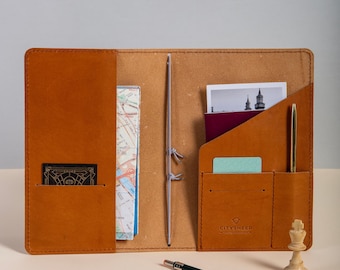 Leather Journal A5/A6/A4 with Pockets, Compact Travellers NoteBook Cover Refillable Perfect Leather Gift Made from Luxury Genuine Leather