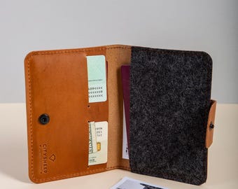 Family Passport Holder with AirTag Slot, Leather Multi Passport & ID Cards Case Wallet Personalized