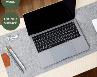 Personalized Felt Desk Mat, Wool Felt Desk Pad, Large & Small Merino Wool Desk Mat for Keyboard, Mouse, Modern Interior Aesthetic Desk Mat