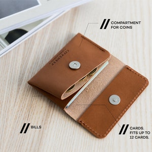 Small Designer Wallet, Slim Wallet for Ladies, Sleek, Compact Men's Wallet, Premium Leather Wallet, Minimalist Wallet Full Grain Leather image 7