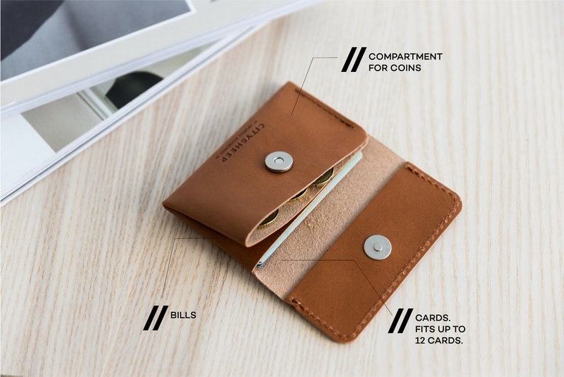 Small Designer Wallet, Slim Wallet for Ladies, Sleek, Compact Men's Wallet, Premium Leather Wallet, Minimalist Wallet Full Grain Leather image 7