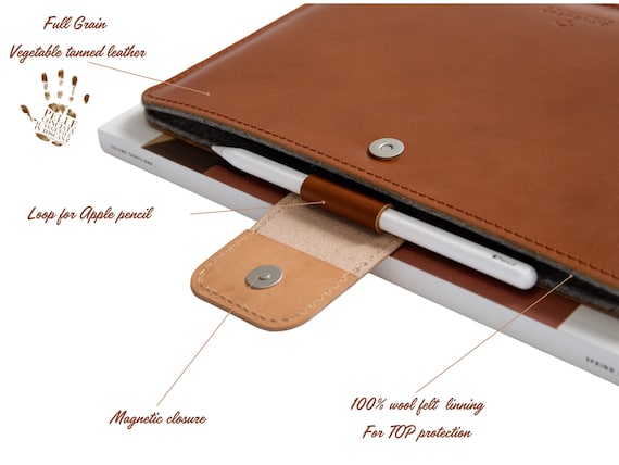Custodia in vera pelle di lusso per Apple iPad Pro 13 2024 Custodia in vera pelle di lusso per Apple iPad Pro 13 2024