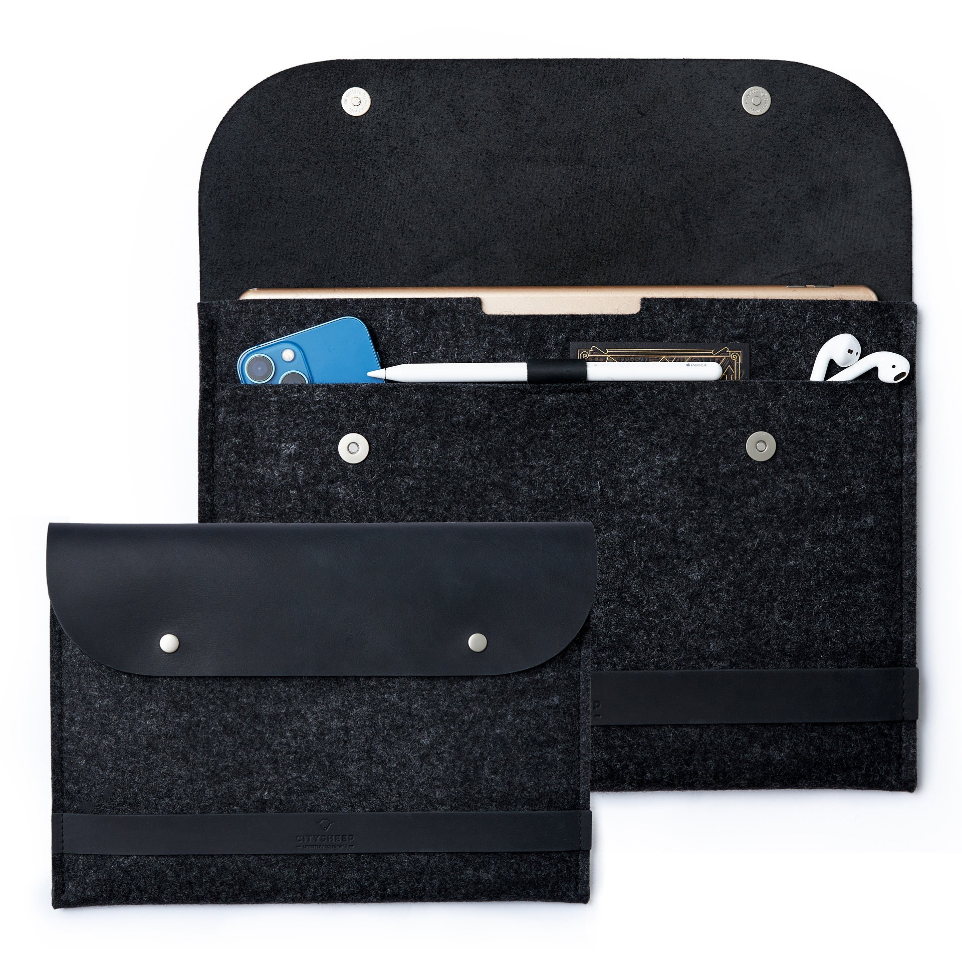 MacBook Air13 M2 M1 Funda MacBook Air Fieltro Bolso Cuero MacBook Funda 2020-2022 - Imagen 4 de 12