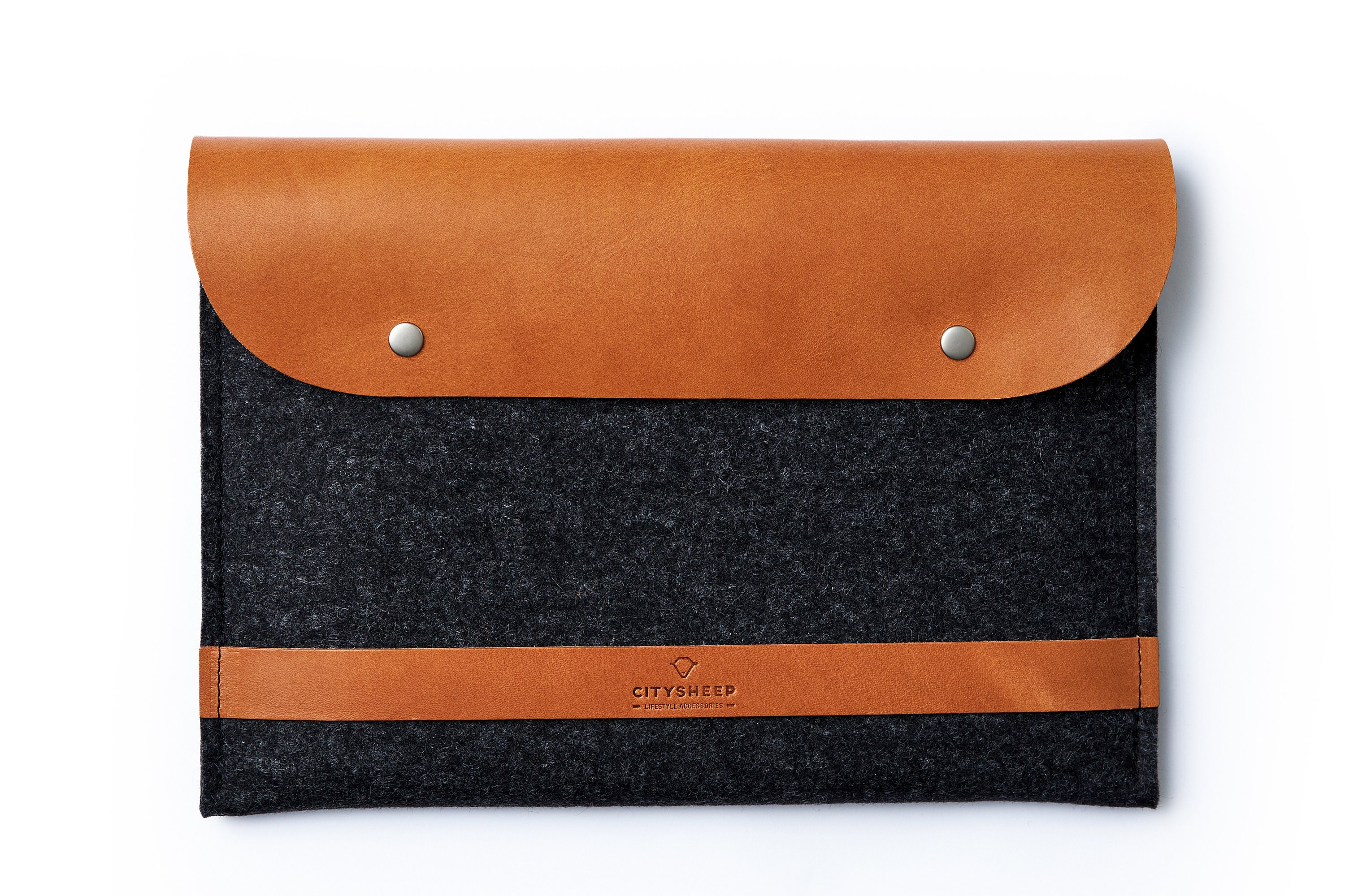 MacBook Air M2 M1 Pro 13" M2 Pro 14"/16" Laptop Funda Bolso Lana Fieltro Cuero - Imagen 2 de 14