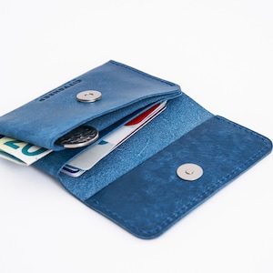 Cartera minimalista, tarjetero, monedero minimalista, monedero, cartera pequeña de piel, cartera fina, cartera de hombre, cartera de hombre, regalo personalizado imagen 9