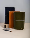 A5/ A6 Trifold Leather Journal Cover with Pockets and Pen Loop, Travellers NoteBook, Refillable Leather Journal, Personalized Travel Journal product logo