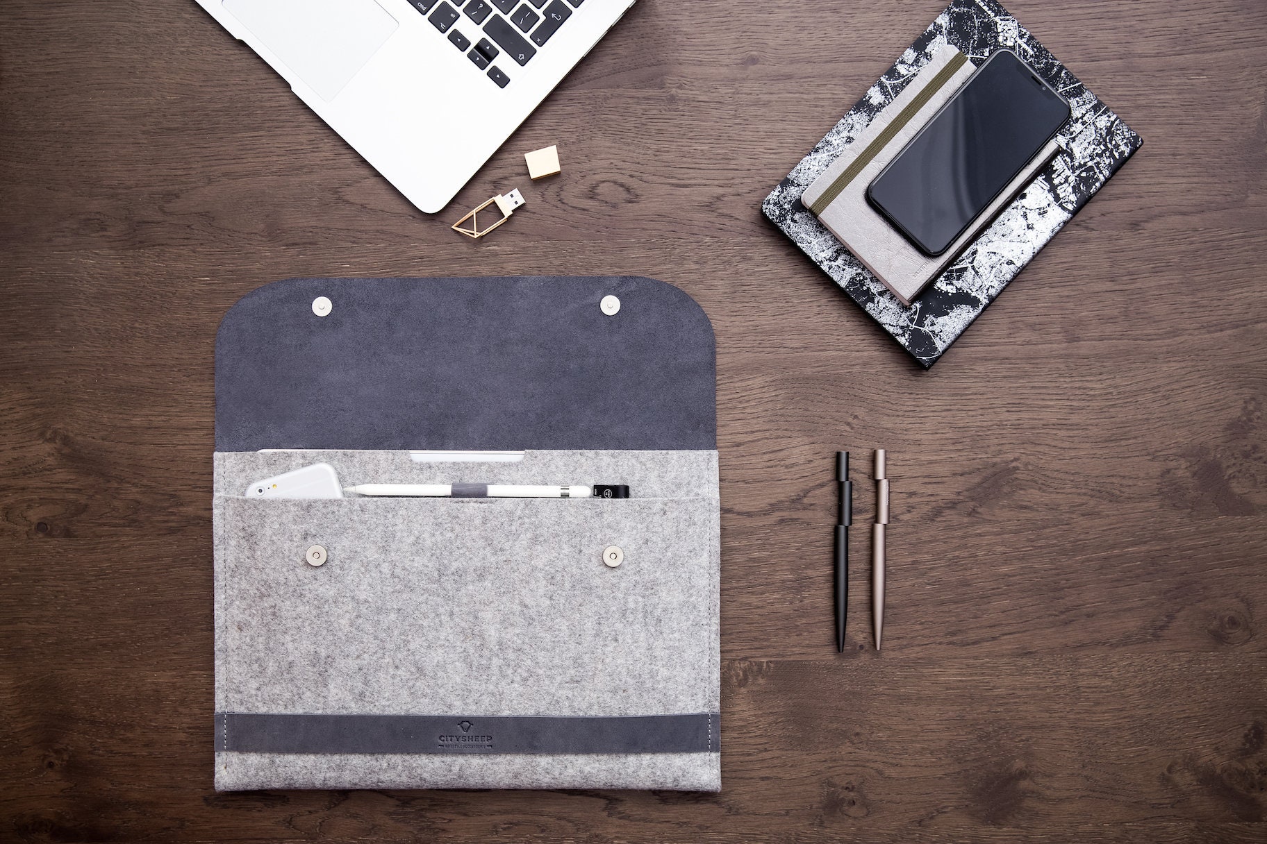 MacBook Air13 M2 M1 Funda MacBook Air Fieltro Bolso Cuero MacBook Funda 2020-2022 - Imagen 8 de 12