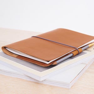 Leather Notebook Cover A5/A4/A6, Leather Journal, Travel Journal, Refillable Leather Journal, Monogrammed Leather Journal, Corporate Gift