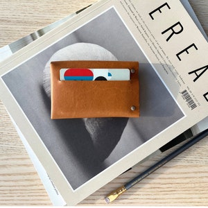 Small leather wallet card holder. This minimalist luxury leather wallet can be perfect leather gift. Also we offer this mini wallet packed as do it yourself gift.