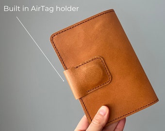 Paspoorthouder met AirTag-sleuf, leren paspoorthouder, paspoortportemonnee voor dames, heren, familie, paspoorthoesje AirTag-houder gepersonaliseerd