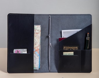 Refillable Leather Journal A5/A6/B6, Travel Notebook Cover, Personalized Leather Journal with Pockets, Gift for Writers, Travelers