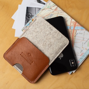 Funda de pasaporte de cuero delgado, Funda de cartera de pasaporte, Funda de cuero de pasaporte, Funda de pasaporte de fieltro de lana, Titular de pasaporte hecho a mano