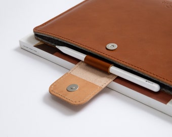 Best iPad Sleeve 2024 | Premium Full Grain Leather iPad Sleeve for Pro 13, Air 13, Mini 7 | Slim Handmade Leather Tablet Protective Pouch