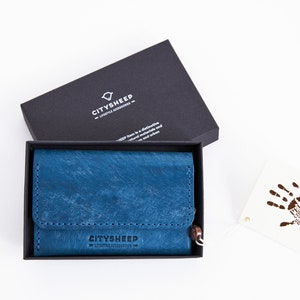 Cartera minimalista, tarjetero, monedero minimalista, monedero, cartera pequeña de piel, cartera fina, cartera de hombre, cartera de hombre, regalo personalizado Blue