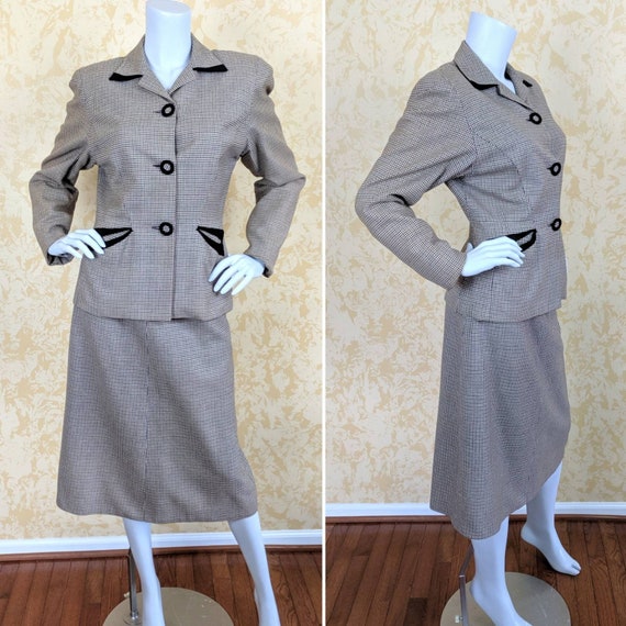 Classic 1940's Houndstooth Wool Suit