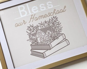 Home Sweet Homeschool Sign Homeschool Printable Wall Art Family Name ...