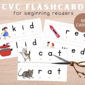 Interactieve cv-kaarten voor kinderen leren lezen - woordfamilies, leesactiviteiten