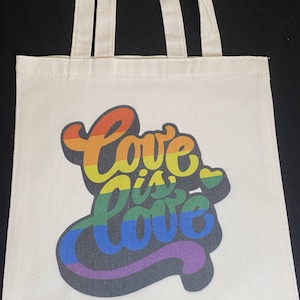 Pride Canvas Tote Bag - Reusable and Heavy Duty 13" X 14" - Medium Size