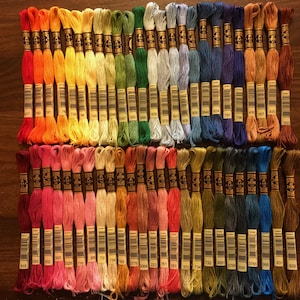 50 Brand New DMC Floss - Rainbow of colors -  Free Shipping - Set 1