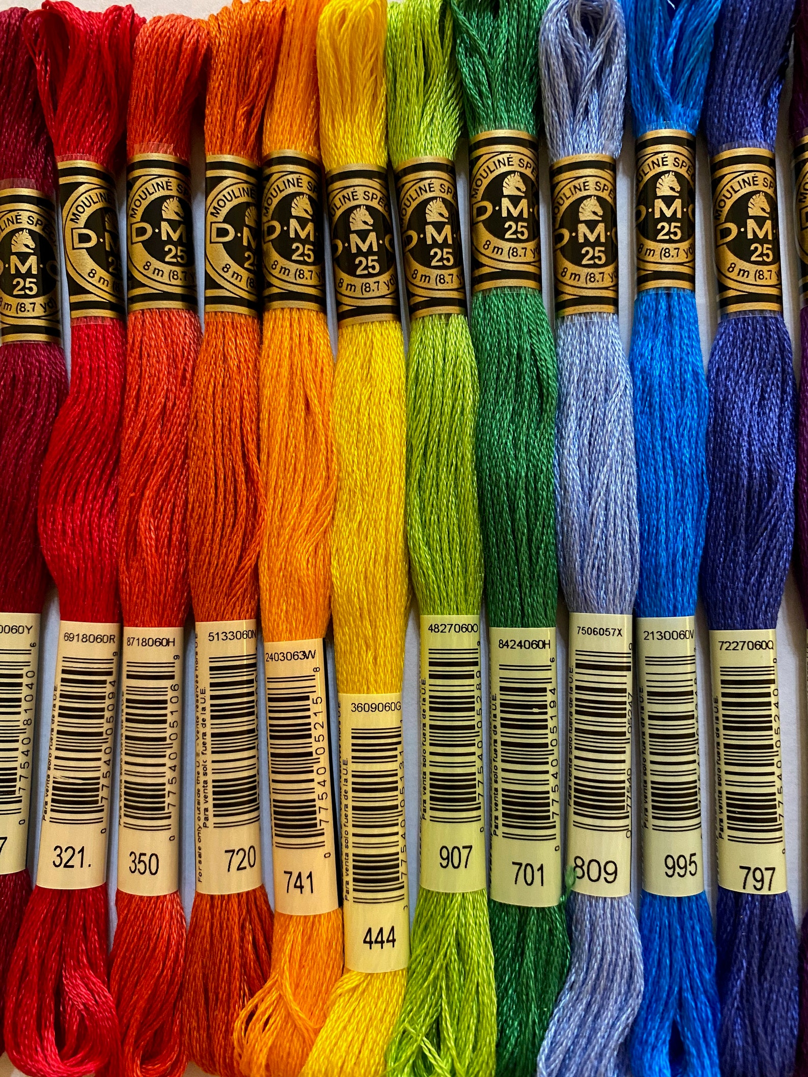 DMC Floss 12 Skeins Vibrant Traditional Rainbow Set 2 Etsy