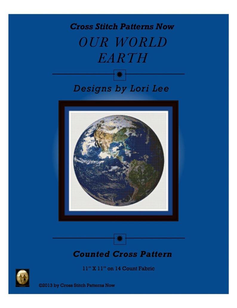 Download Our World Earth Cross Stitch Pattern Color Chart DMC Floss | Etsy